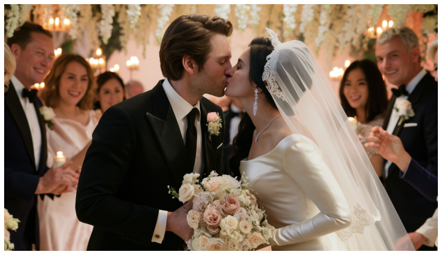 Beautiful AI Kissing Wedding