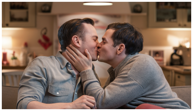 Inclusive AI Kissing Art Photo